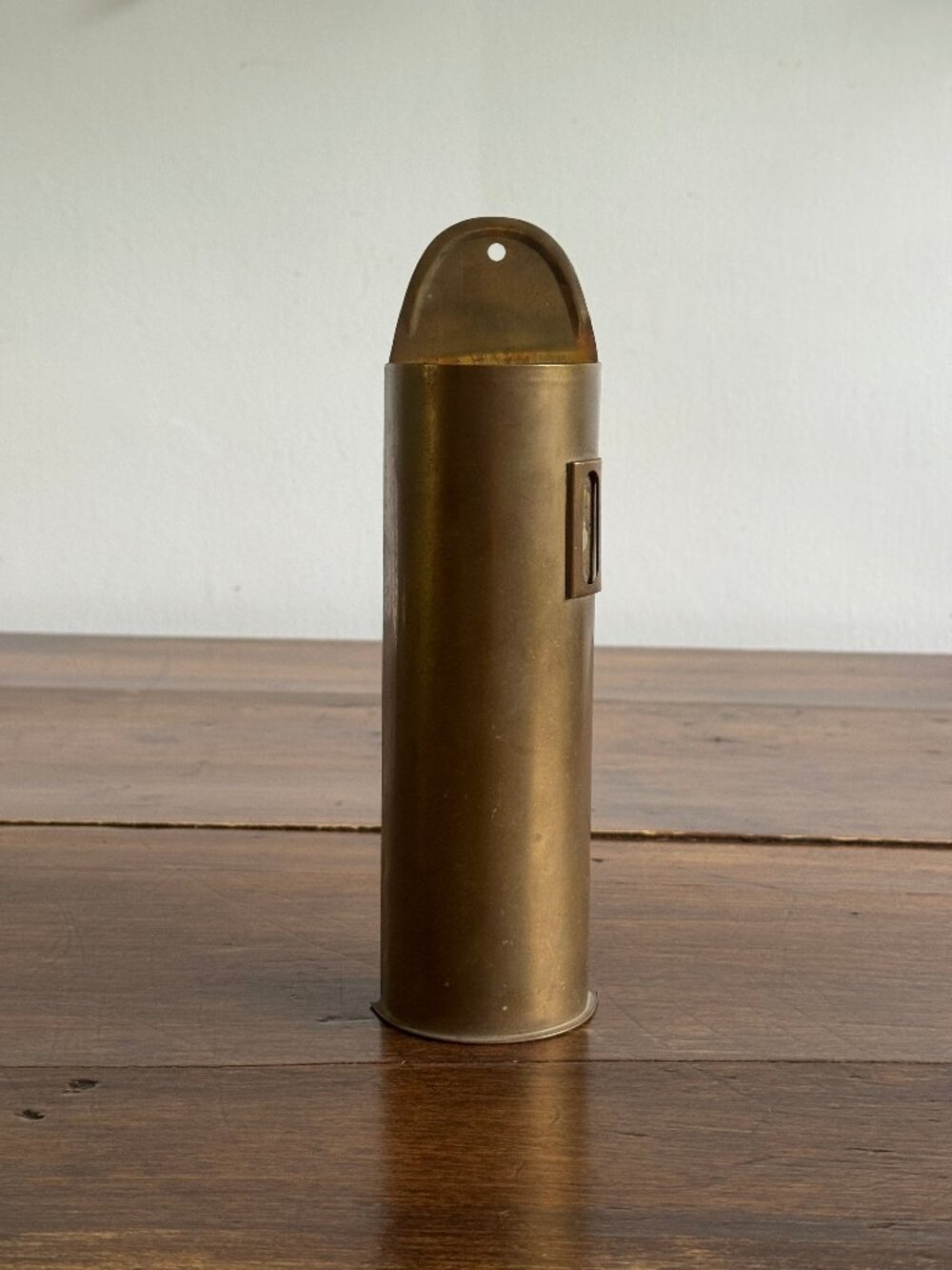 Vintage Brass Long Match Wall Pocket Holder